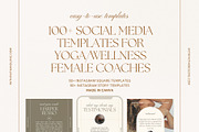 100 Yoga Wellness Instagram Bundle, a Social Media Template by With Faith & Love (Thumbnail 1 of 15)