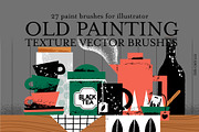 Old painting texture brushes for AI, a Brush Add-On by Studio Mei Design (Thumbnail 1 of 6)