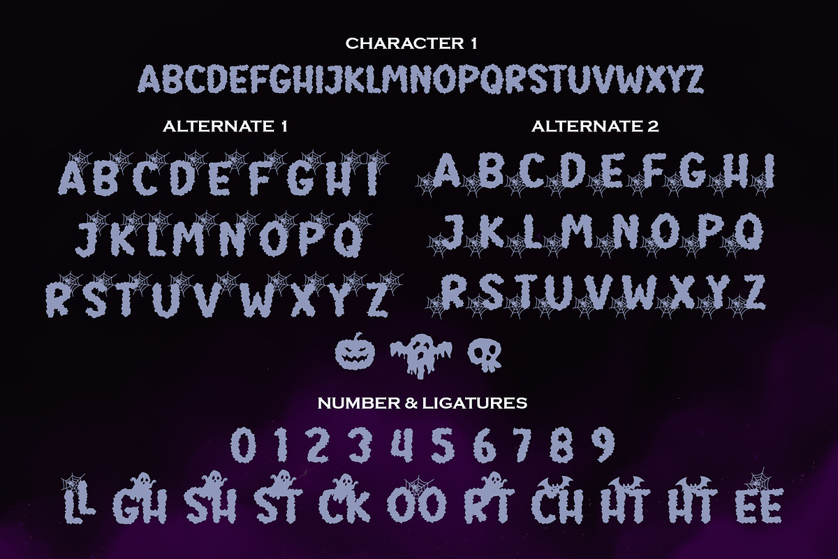 Spooky Party Font | Font Trio, a Font by rulihoki studio (Photo 5 of 7)