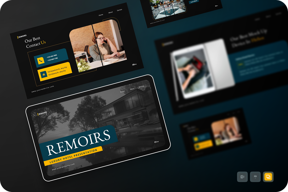 Luxury Hotel Google Slide, a Presentation Template by Annora Studio (Photo 1 of 5)