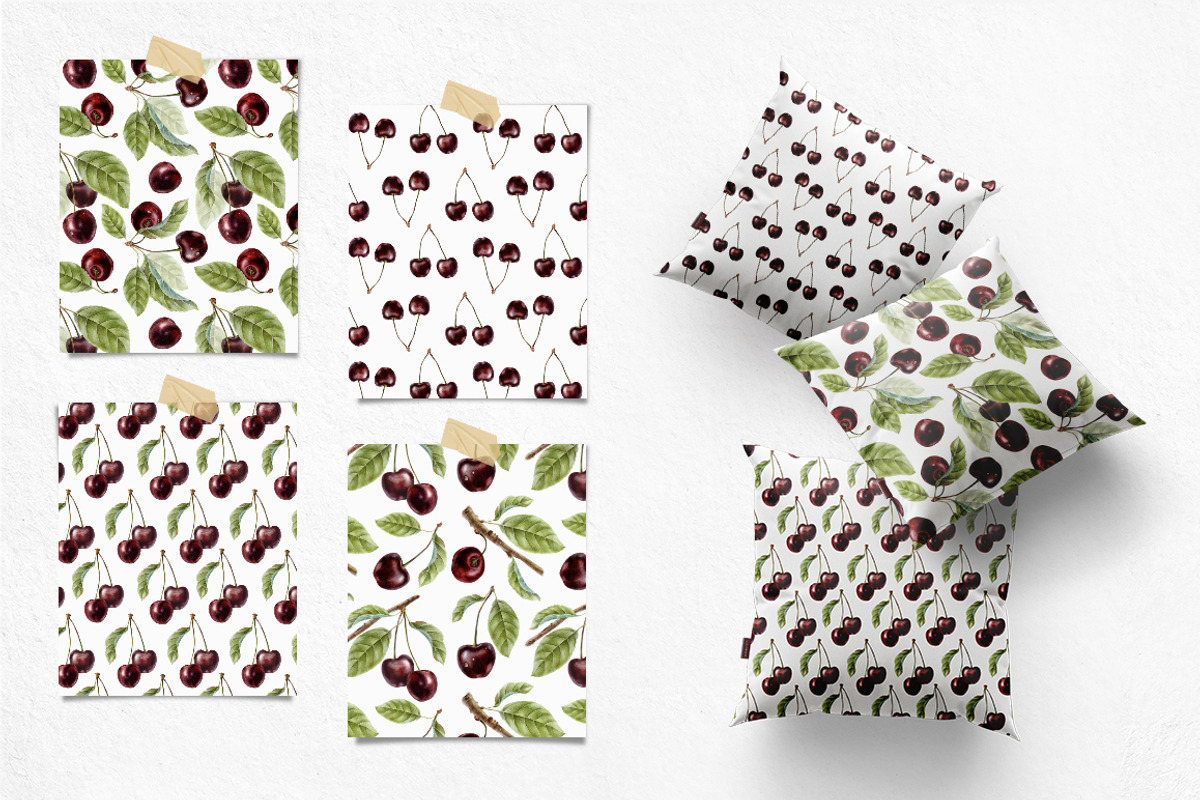 Cherry Watercolor Illustrations, a Food Illustration by Fedulova Art (Photo 10 of 13)