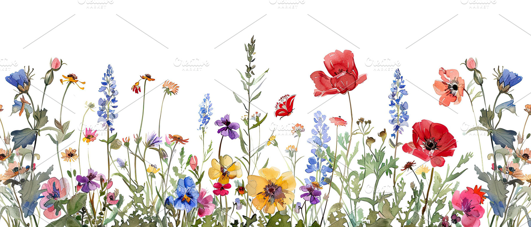 Flowers of England white background, a Photo by LOGOCREATIVE