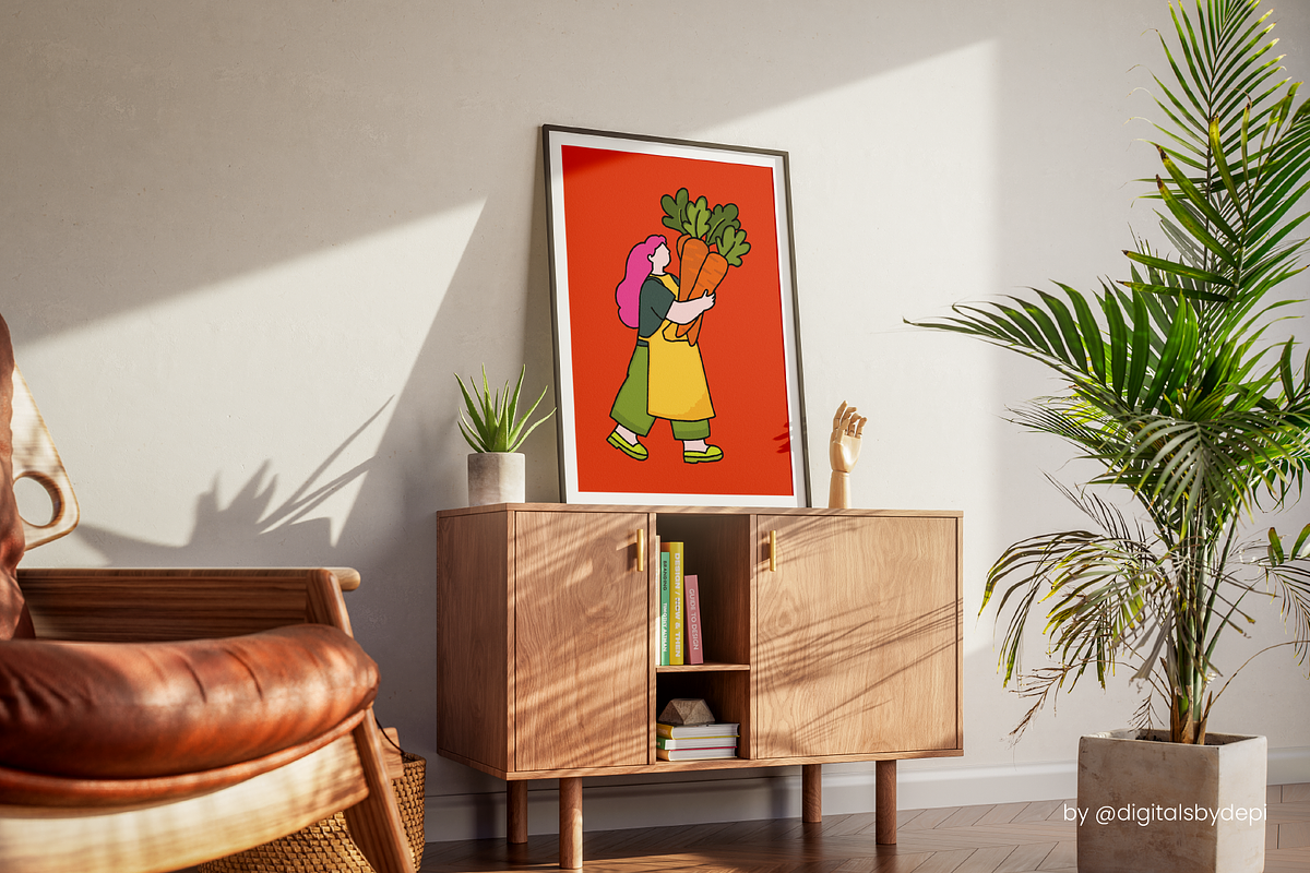 Colorful Vegetable Wall Art Prints, a Poster Template by digitalsbydepi (Photo 7 of 8)