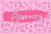 Amooera Handdrawn font childish fun, a Sans Serif Font by NadaNora (Thumbnail 1 of 4)