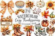 Cozy Thanksgiving Clipart Set, a Seasonal Illustration by Designking (Thumbnail 1 of 4)