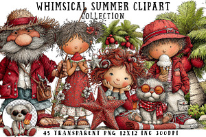 Whimsical Summer Clipart, an Illustration by OK Design