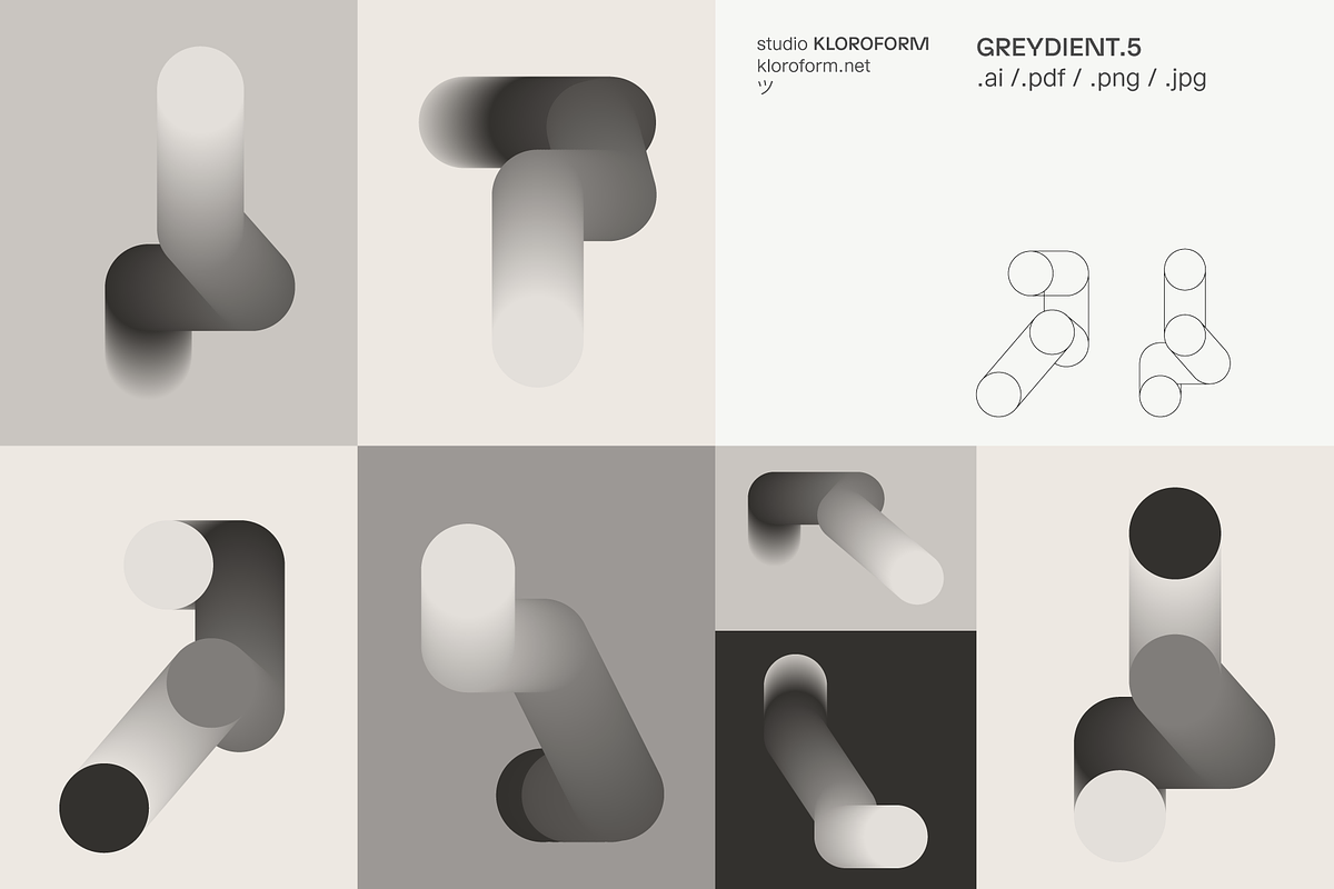 Greydient 5 - Blend Objects, an Object Graphic by kloroform (Photo 7 of 14)