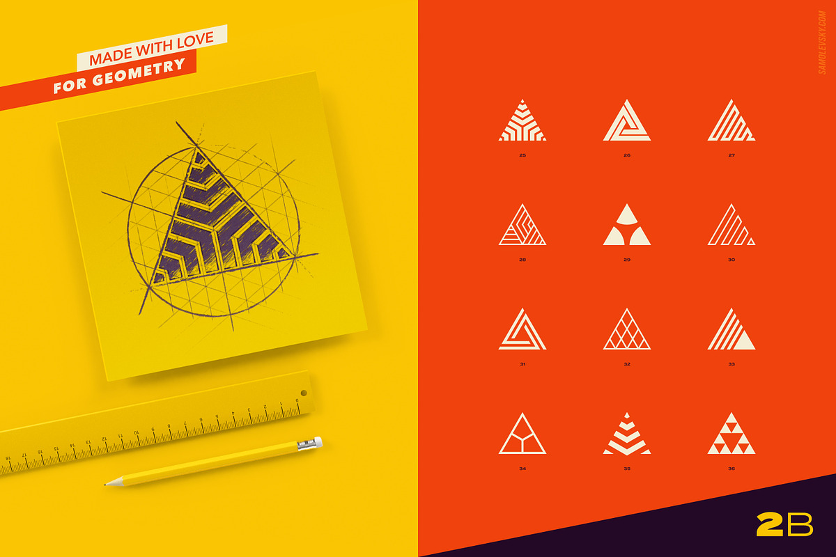 96 Logo Marks & Geometric Shapes, a Branding & Logo Template by Samolevsky (Photo 8 of 24)