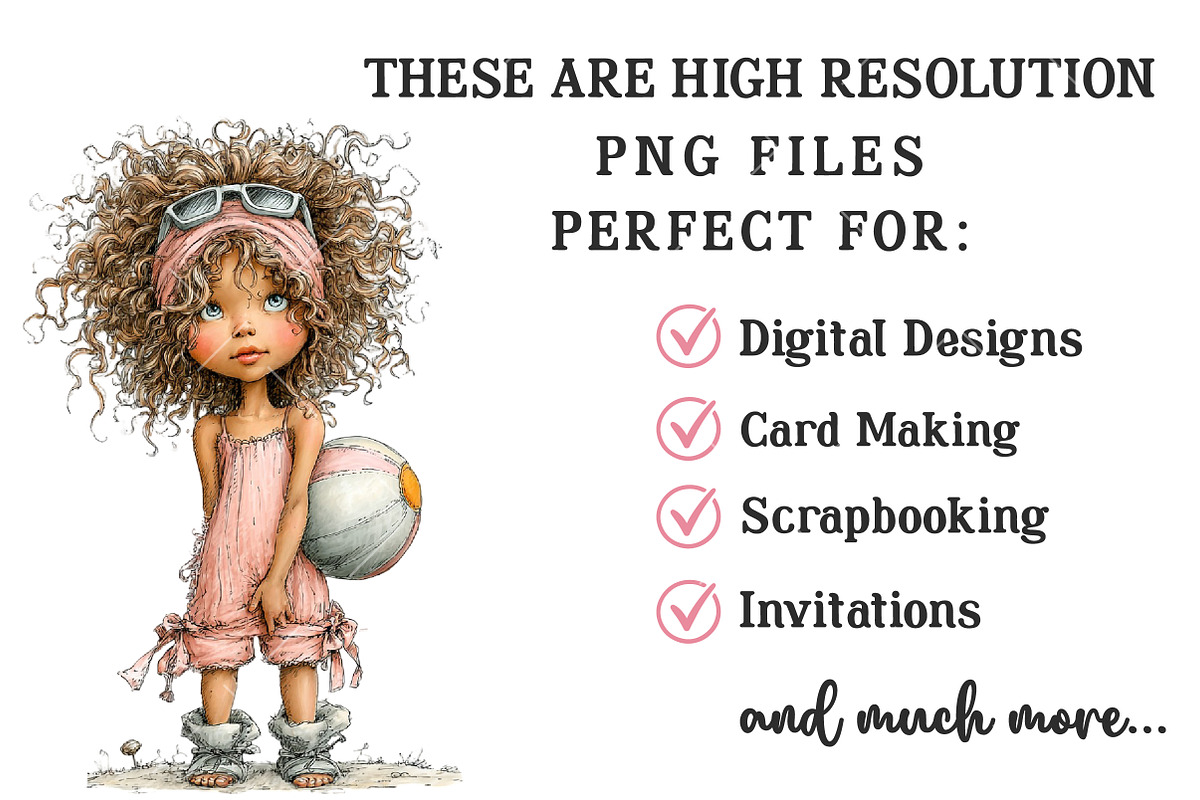 Whimsical Summer Girl Clipart, an Illustration by OK Design (Photo 5 of 6)