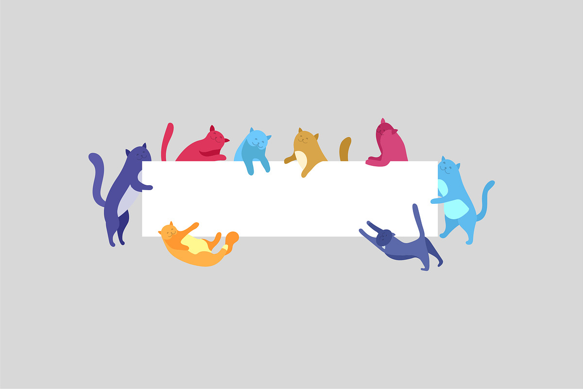 Cats Banners, an Animal Illustration by Merfin