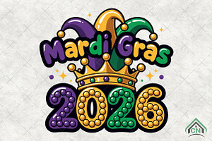 Mardi Gras 2026 PNG, an Illustration by Craft Nest