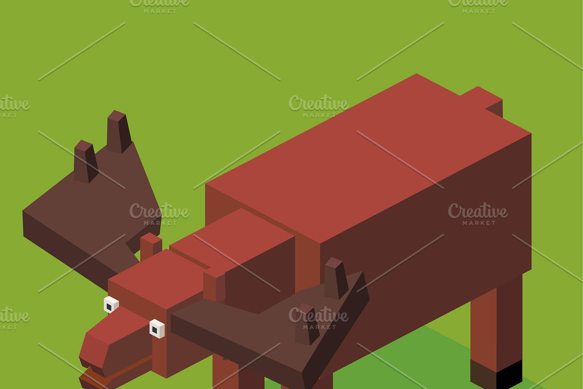 3D Illustration Isometric Collection, an Animal 3D Model by Designbytowo (Photo 13 of 16)