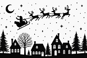 Christmas Night Silhouette Set, an Illustration by BIPLOB EXPERT (Thumbnail 12 of 21)