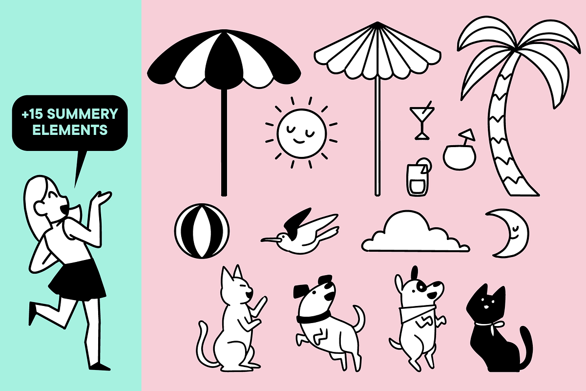 Summer Party | Doodle Clipart Set, an Illustration by Iris Atelier (Photo 3 of 5)