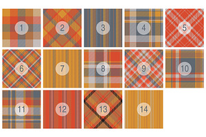 1 Autumn Plaid Patterns EPS JPG