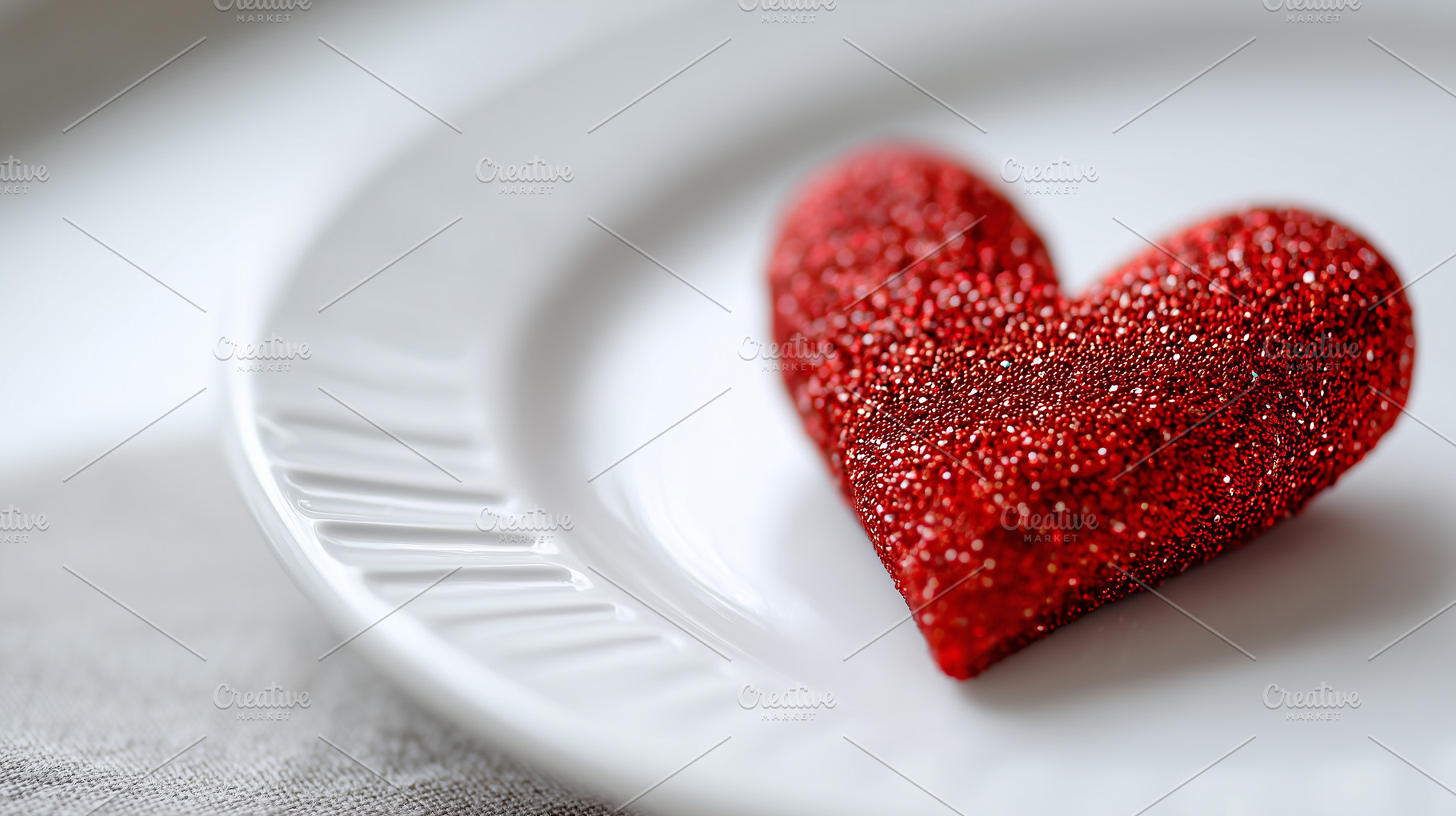 Sparkling red heart on a plate, a Holiday Photo by MistyDay