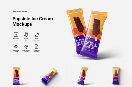 Popsicle Ice Cream Mockups