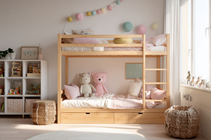 Children's room with bunk bed, an Architecture Photo by Virgo Studio