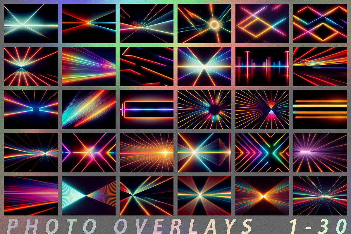 120 Retro Lights Photo Overlays, a Texture Graphic by ArtistMef