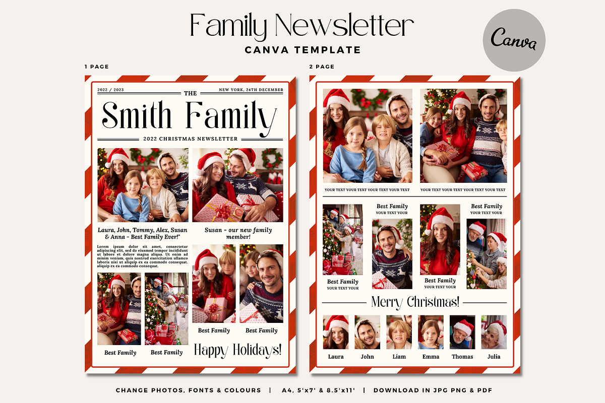 Christmas Newsletter Canva Template, a Stationery Template by SarenkaDesignShop (Photo 4 of 5)