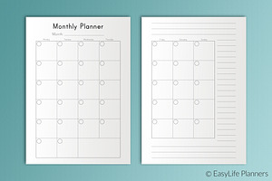 Monthly Planner A5 Printable PDF