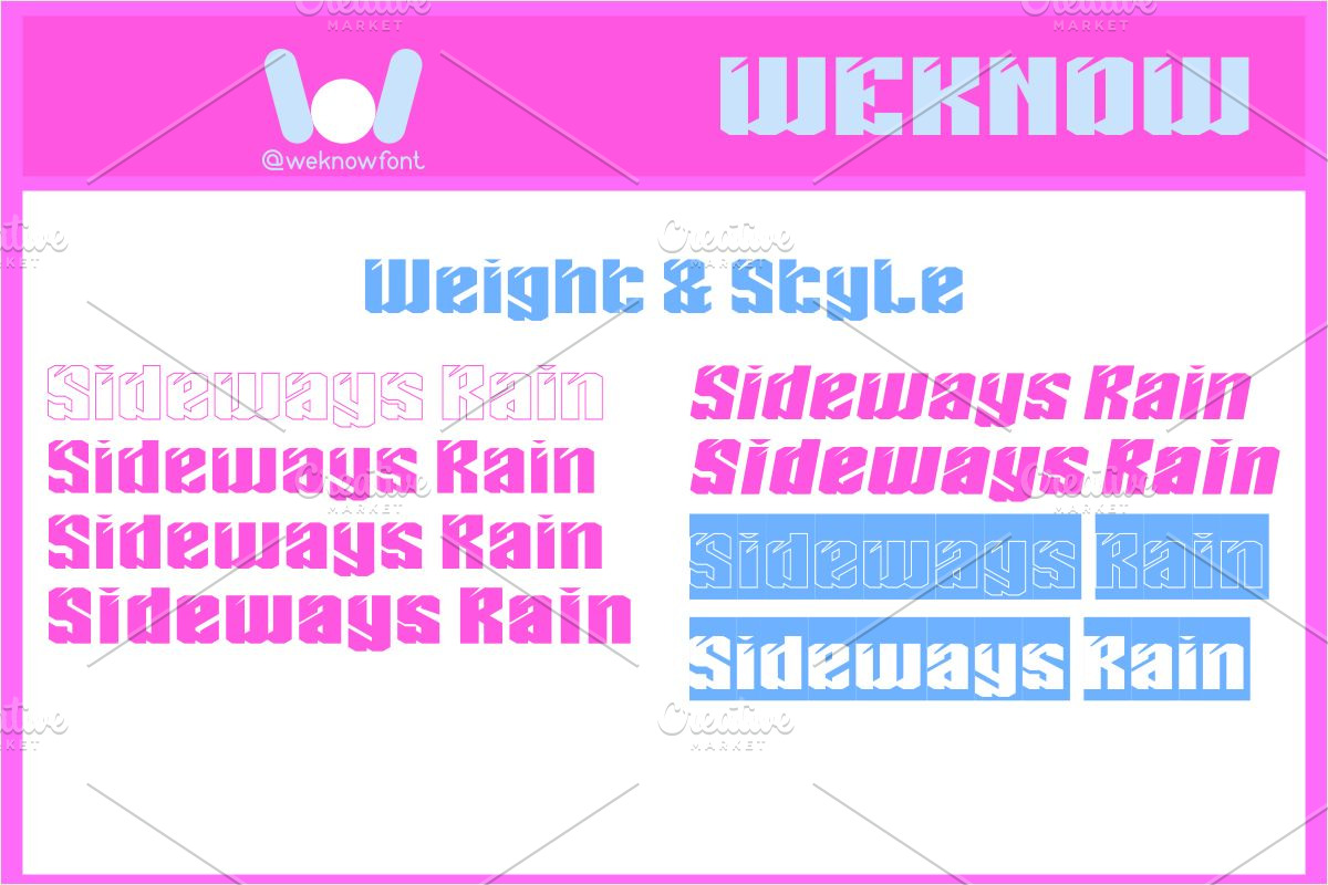 Sideways Rain font, a Font by weknow (Photo 7 of 8)