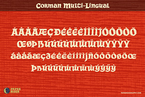 Corman Hand Drawn Celtic Font