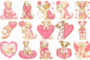 Whimsical Valentines Day Dog Clipart, an Illustration by Libby Wishes (Thumbnail 2 of 7)