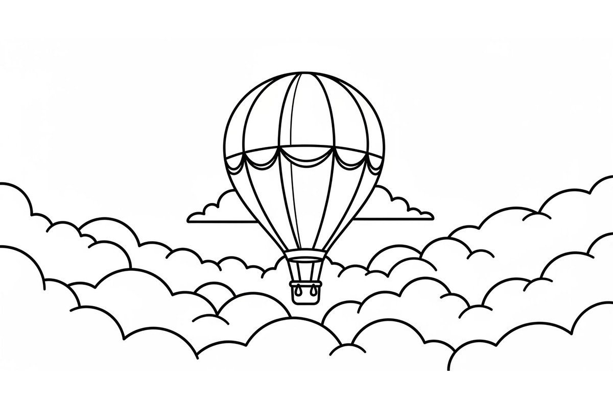 Hot Air Balloon Cloud Line Art bundl, an Illustration by Designer_Momina (Photo 4 of 51)