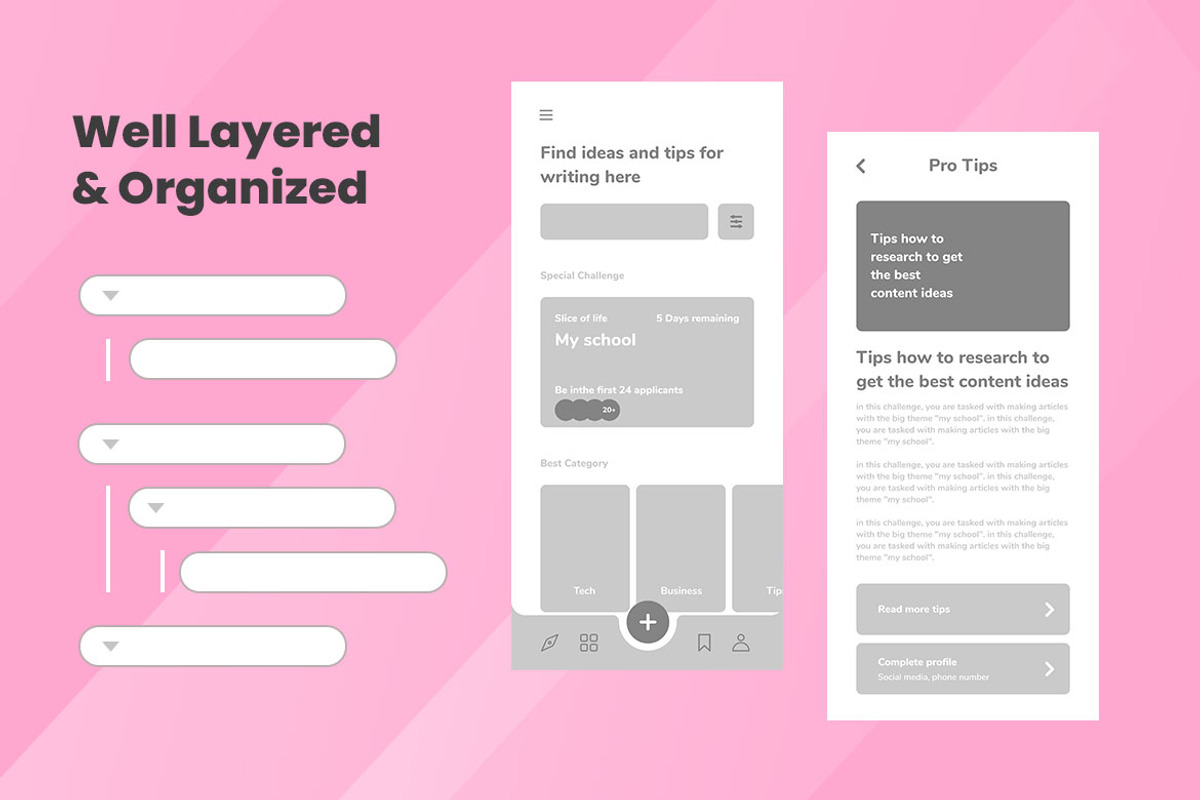 Writer Article Wireframe Apps, a Wireframe Template by INSPR STD (Photo 4 of 6)