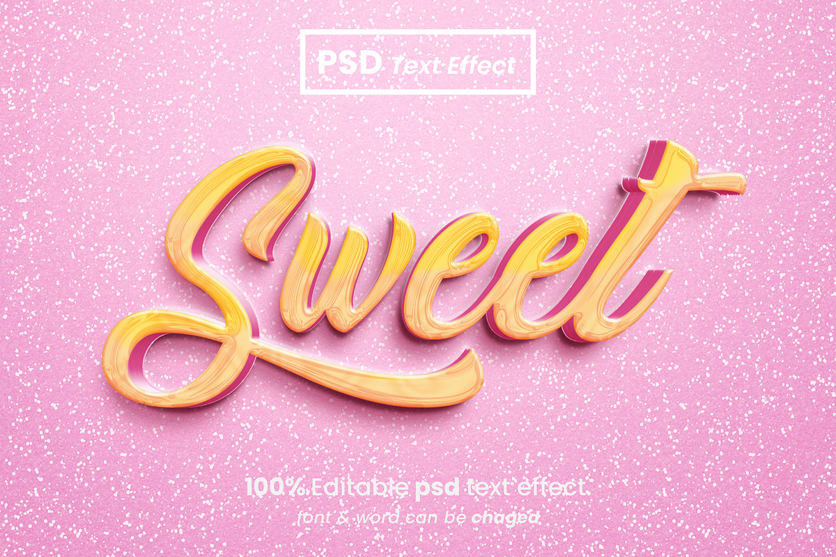 Sweet 3D Editable Text Effect, a Brushes & More by Zamans