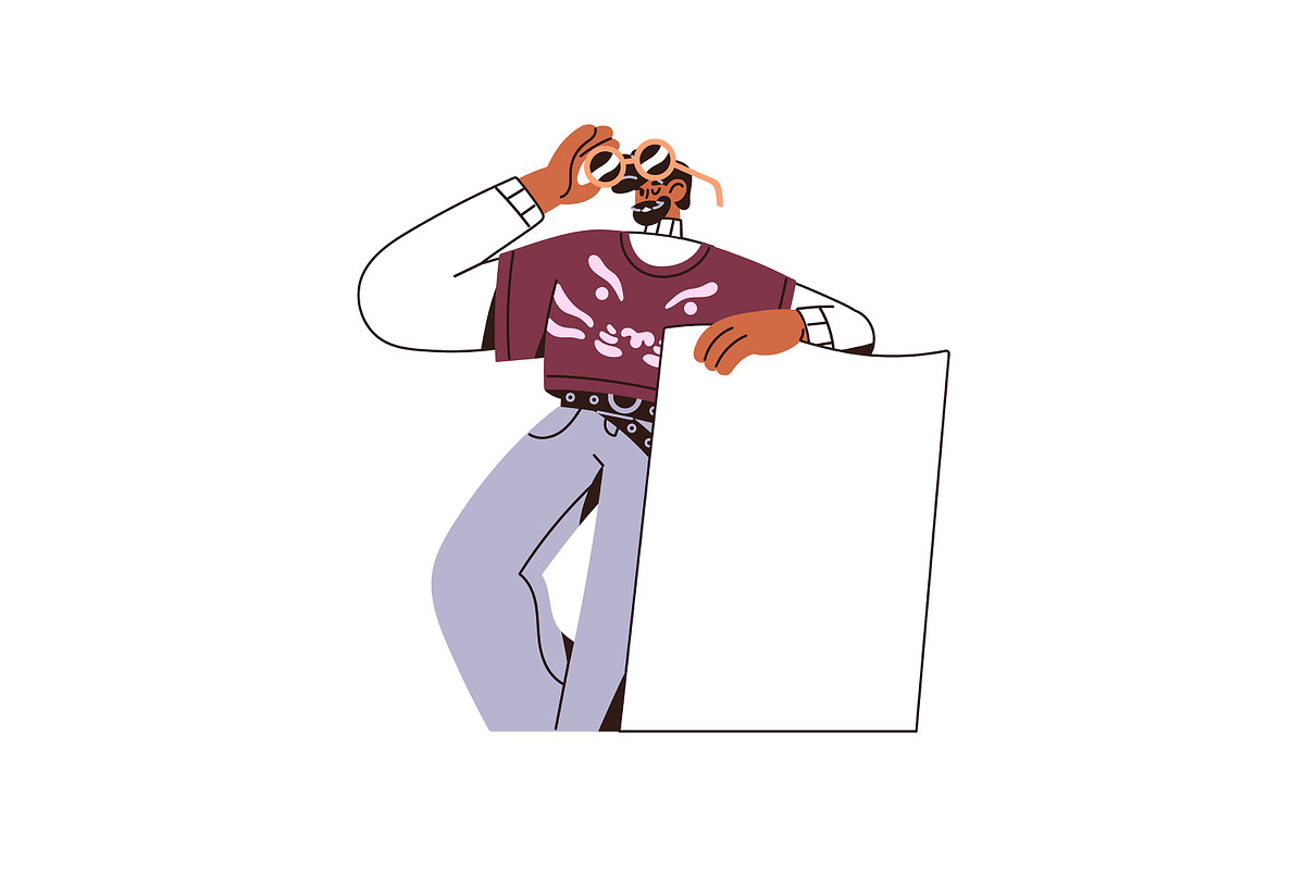 People with blank ad banners set, an Illustration by PaperTrident (Photo 3 of 17)