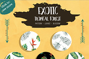 Tropical Leaves Watercolor, a Pattern Graphic by Planolla (Thumbnail 3 of 5)