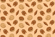 Walnuts seamless pattern,, an Illustration by Cmeree (Thumbnail 3 of 3)