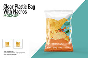 Clear Plastic Bag With Nachos Mockup