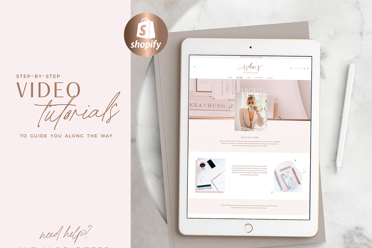 Rose Gold Pink Shopify Theme, a Shopify Template by Macarons and Mimosas (Photo 10 of 10)
