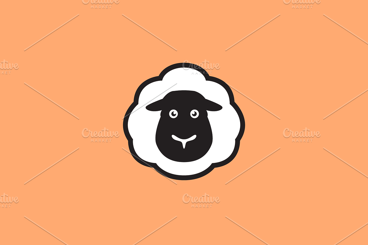 cute sheep face animal logo, a Branding & Logo Template by devastd