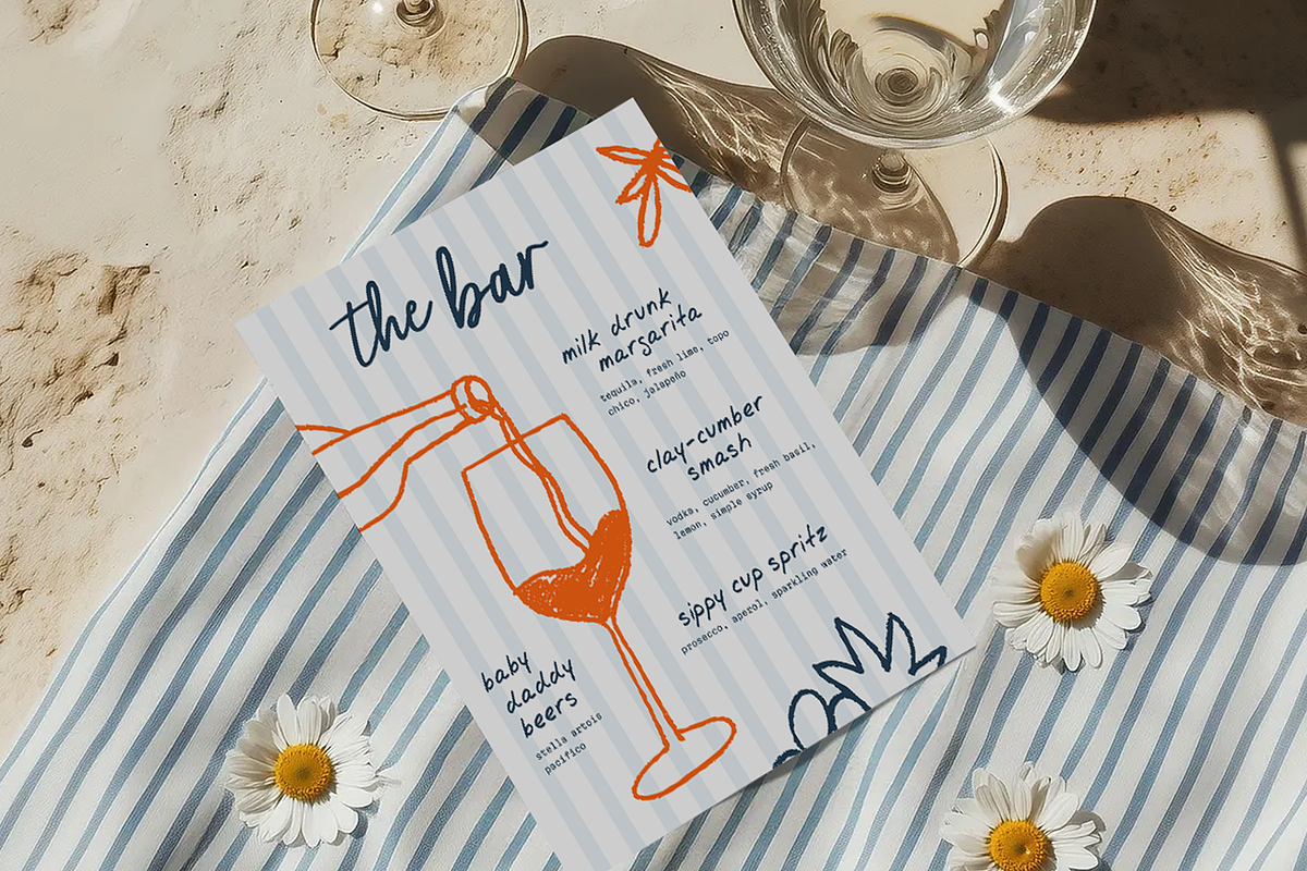Hand Drawn Baby Shower Menu Template