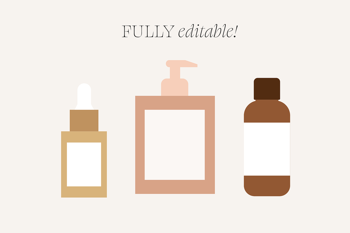 Flat Vector Skincare Bottle Mockups, an Illustration by Madewest Supply Co. (Photo 3 of 4)