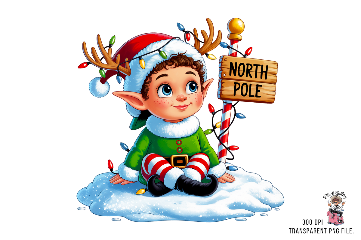 10 PNG North Pole ELF Clipart Bundle, a Graphic by Clipart Bloom (Photo 4 of 17)