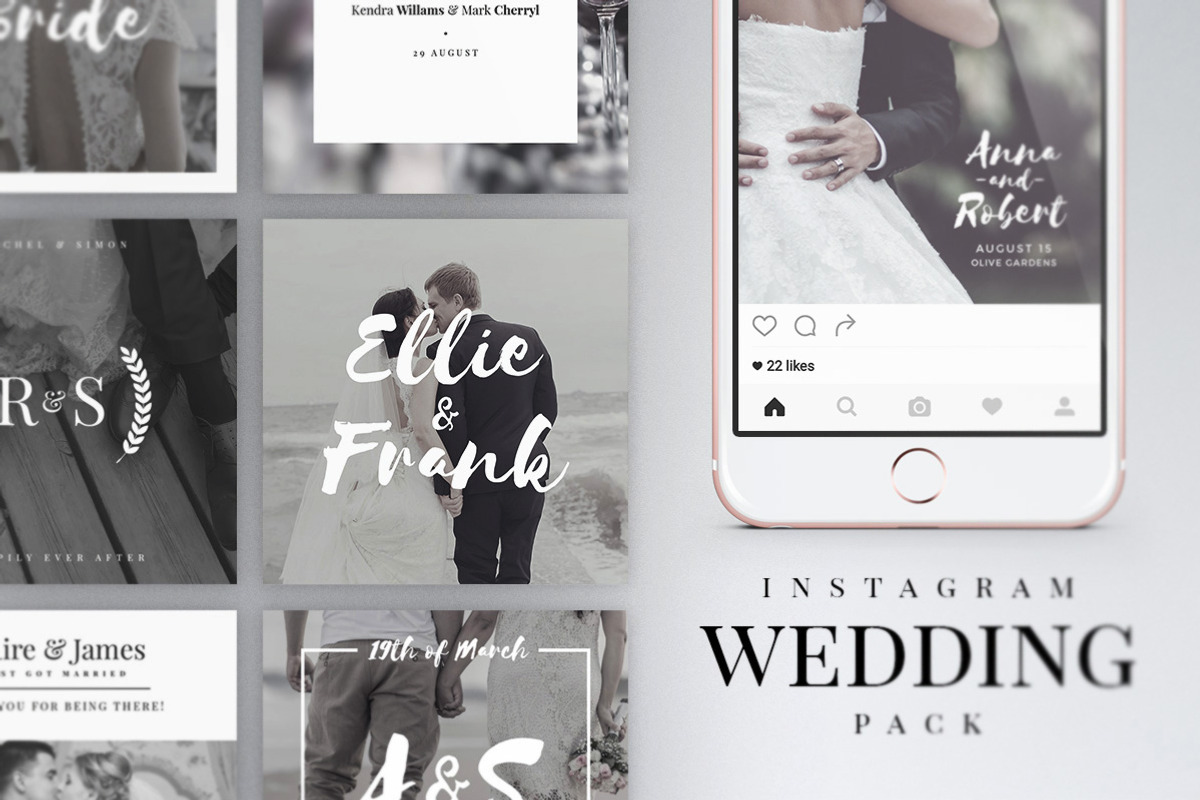 Instagram Wedding Pack, a Social Media Template by Tugcu Design Co. (Photo 1 of 8)