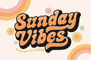 Sunday Vibes - Retro Font, a Script Font by Keithzo (Thumbnail 1 of 8)