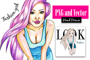 Hand drawing beautiful girl, a Person Illustration by A.Lila (Thumbnail 1 of 3)