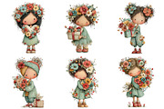 Whimsical Mother Day Girls Clipart, an Illustration by Daily.Designs (Thumbnail 2 of 5)