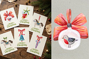 Vintage Watercolor Christmas Clipart, an Object Graphic by the_myro (Thumbnail 4 of 10)