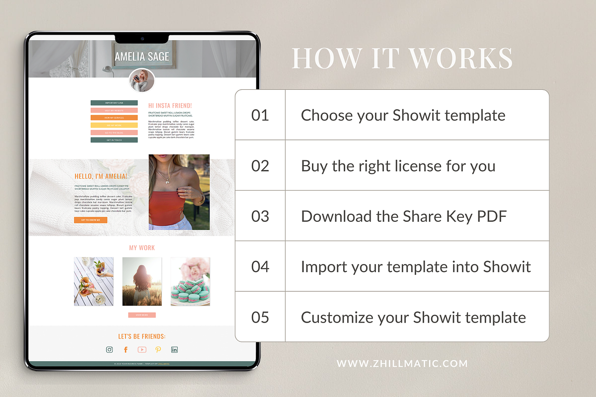 Showit Link In Bio Page Template, a Landing Page Template by Zhillmatic (Photo 6 of 6)