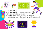Football Match Vector Clipart Pack, a Sport Illustration by NataKa (Thumbnail 4 of 4)