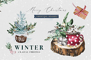 Christmas Watercolor Winter Clipart, a Decorative Illustration by WalaPalette (Thumbnail 6 of 11)