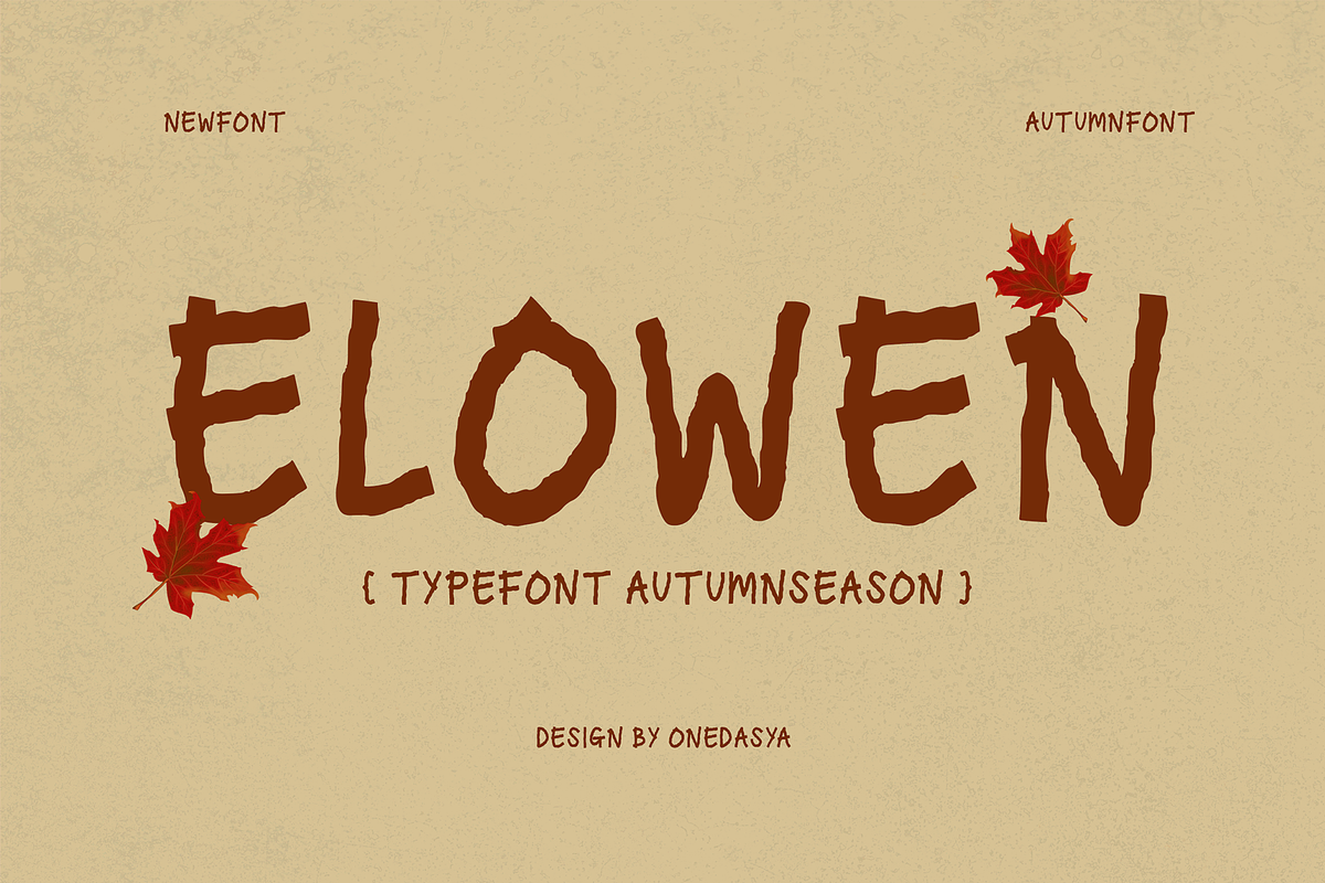 Eloween – Autumn Display Font, a Sans Serif Font by ONESADYA (Photo 1 of 8)