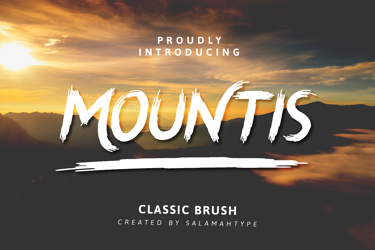 Mountis - Brush Font, a Font by Salamahtype (Photo 1 of 10)